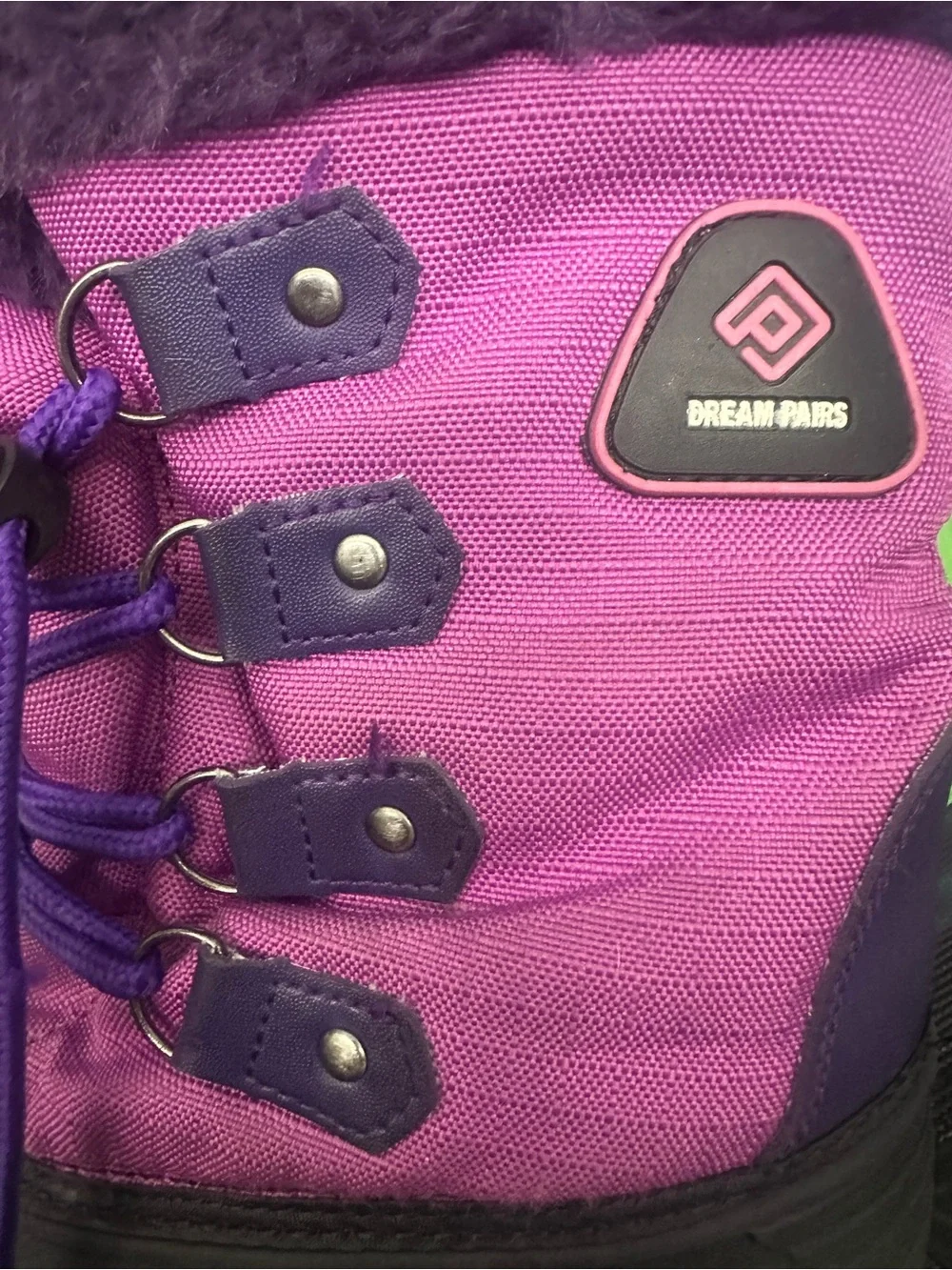 Dream Pairs Kids Purple and Black Rain & Snow Boots